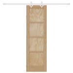 vidaXL Ușă Culisantă Manual Natural și alb 61 x 198.5 cm vidaXL Ușă Culisantă Manual Natural și alb 61 x 198.5 cm