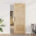 vidaXL Ușă Culisantă Manual Natural și alb 78 x 211 cm vidaXL Ușă Culisantă Manual Natural și alb 78 x 211 cm