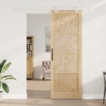 vidaXL Ușă Culisantă Manual Natural și alb 83 x 232 cm vidaXL Ușă Culisantă Manual Natural și alb 83 x 232 cm