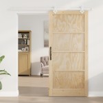 vidaXL Ușă Culisantă Manual Natural și alb 93 x 202 cm vidaXL Ușă Culisantă Manual Natural și alb 93 x 202 cm