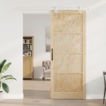 vidaXL Ușă Culisantă Manual Natural și alb 93 x 232 cm vidaXL Ușă Culisantă Manual Natural și alb 93 x 232 cm