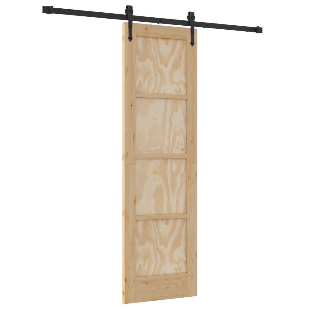 vidaXL Ușă glisantă Manual Natural și negru 61 x 198.5 cm