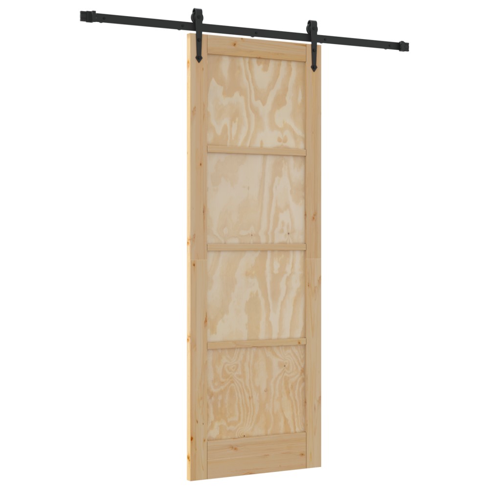 vidaXL Ușă glisantă Manual Natural și negru 73.5 x 211 cm