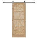 vidaXL Ușă glisantă Manual Natural și negru 78 x 202 cm vidaXL Ușă glisantă Manual Natural și negru 78 x 202 cm