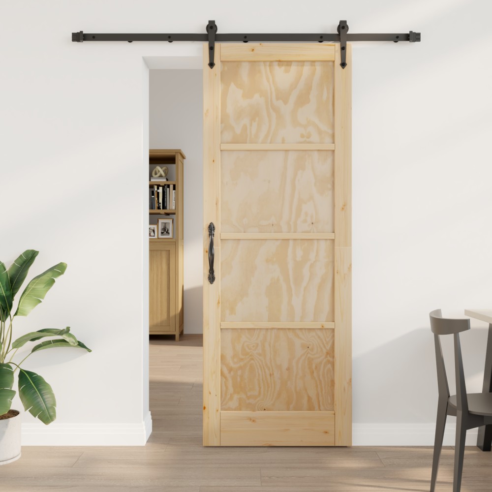 vidaXL Ușă glisantă Manual Natural și negru 78 x 211 cm