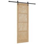 vidaXL Ușă glisantă Manual Natural și negru 78 x 232 cm vidaXL Ușă glisantă Manual Natural și negru 78 x 232 cm