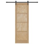 vidaXL Ușă glisantă Manual Natural și negru 78 x 232 cm vidaXL Ușă glisantă Manual Natural și negru 78 x 232 cm
