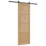 vidaXL Ușă glisantă Manual Natural și negru 78 x 232 cm vidaXL Ușă glisantă Manual Natural și negru 78 x 232 cm