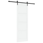 vidaXL Ușă glisantă Alb și negru 78 x 232 cm Lemn masiv de pin și oțel