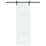 vidaXL Ușă glisantă Alb și negru 78 x 232 cm Lemn masiv de pin și oțel