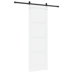 vidaXL Ușă glisantă Alb și negru 78 x 232 cm Lemn masiv de pin și oțel