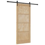 vidaXL Ușă glisantă Manual Natural și negru 83 x 202 cm vidaXL Ușă glisantă Manual Natural și negru 83 x 202 cm