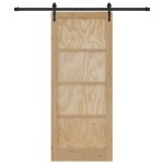 vidaXL Ușă glisantă Manual Natural și negru 83 x 202 cm vidaXL Ușă glisantă Manual Natural și negru 83 x 202 cm