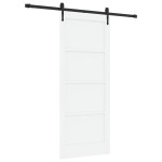vidaXL Ușă glisantă Alb și negru 83 x 202 cm Lemn masiv de pin și oțel