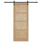 vidaXL Ușă glisantă Manual Natural și negru 83 x 211 cm vidaXL Ușă glisantă Manual Natural și negru 83 x 211 cm
