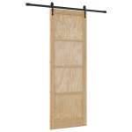 vidaXL Ușă glisantă Manual Natural și negru 83 x 232 cm vidaXL Ușă glisantă Manual Natural și negru 83 x 232 cm