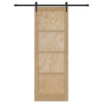 vidaXL Ușă glisantă Manual Natural și negru 83 x 232 cm vidaXL Ușă glisantă Manual Natural și negru 83 x 232 cm