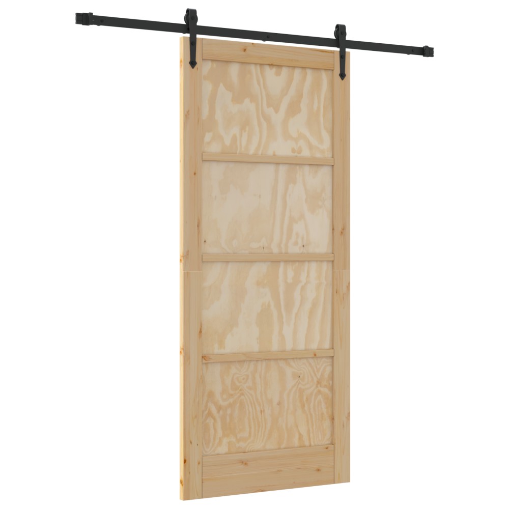 vidaXL Ușă glisantă Manual Natural și negru 86 x 198.5 cm