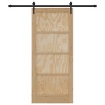 vidaXL Ușă glisantă Manual Natural și negru 86 x 198.5 cm vidaXL Ușă glisantă Manual Natural și negru 86 x 198.5 cm