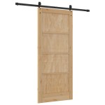 vidaXL Ușă glisantă Manual Natural și negru 86 x 198.5 cm vidaXL Ușă glisantă Manual Natural și negru 86 x 198.5 cm