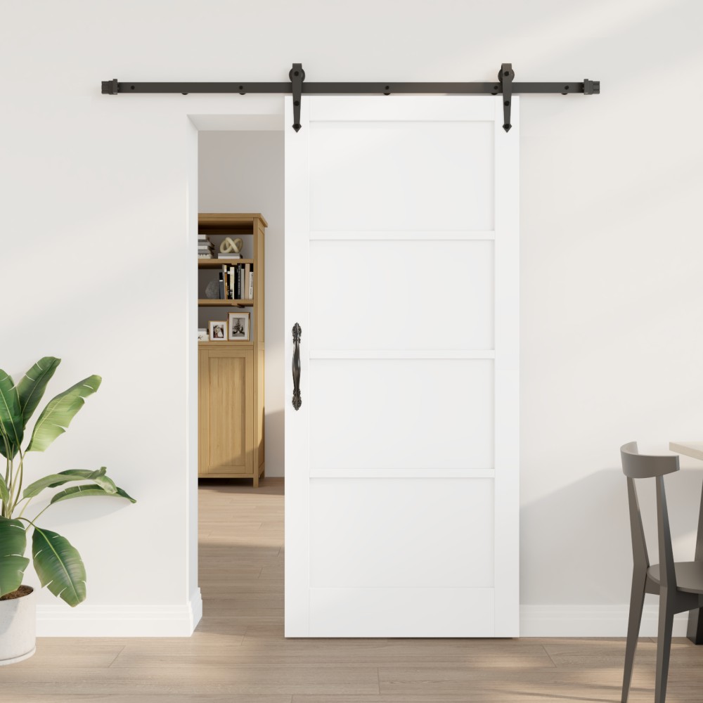 vidaXL Ușă glisantă Manual Alb și negru 86 x 198.5 cm