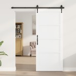 vidaXL Ușă glisantă Manual Alb și negru 86 x 198.5 cm vidaXL Ușă glisantă Manual Alb și negru 86 x 198.5 cm