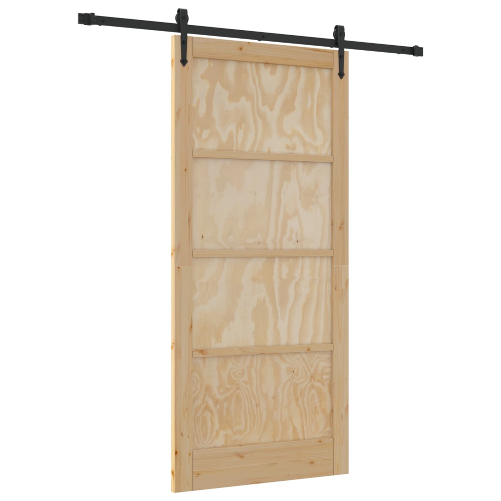 vidaXL Ușă glisantă Manual Natural și negru 93 x 202 cm