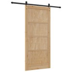 vidaXL Ușă glisantă Manual Natural și negru 93 x 202 cm vidaXL Ușă glisantă Manual Natural și negru 93 x 202 cm