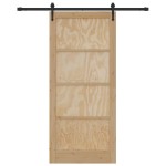 vidaXL Ușă glisantă Manual Natural și negru 93 x 211 cm vidaXL Ușă glisantă Manual Natural și negru 93 x 211 cm