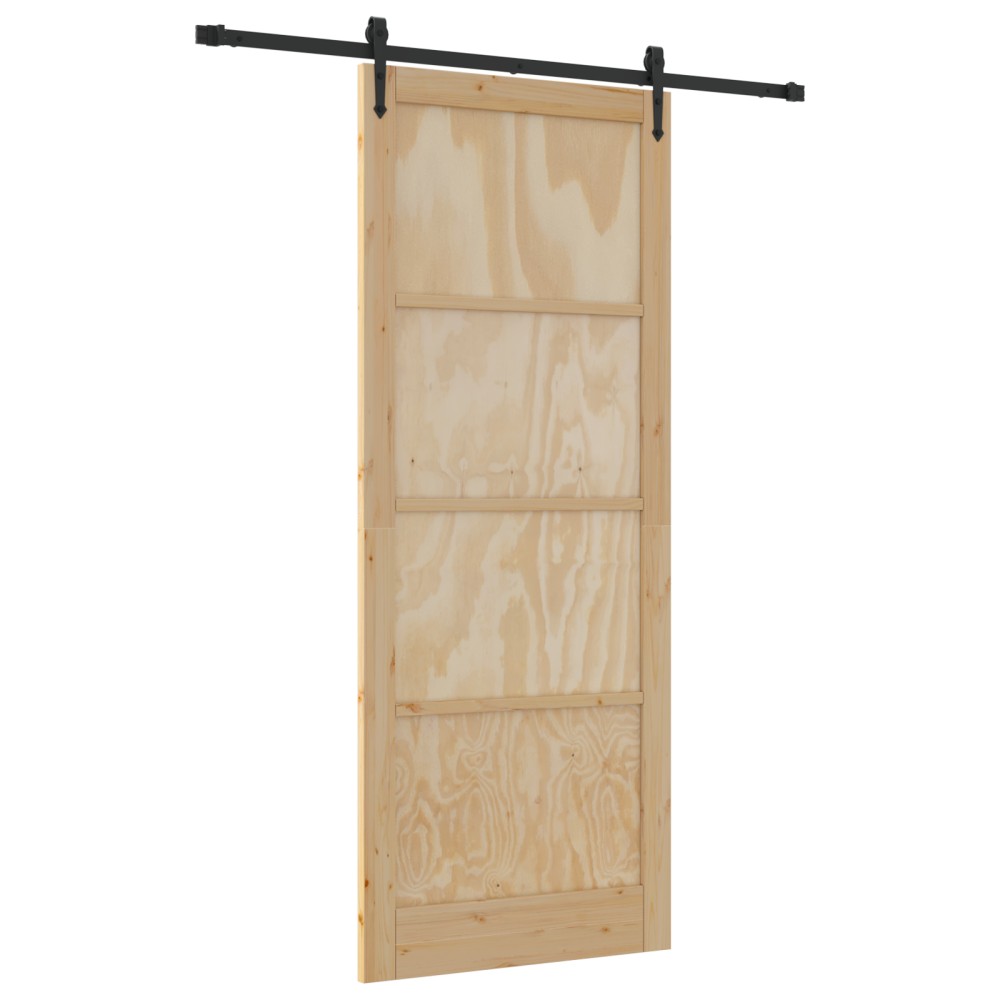 vidaXL Ușă glisantă Manual Natural și negru 93 x 232 cm