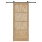 vidaXL Ușă glisantă Manual Natural și negru 93 x 232 cm vidaXL Ușă glisantă Manual Natural și negru 93 x 232 cm