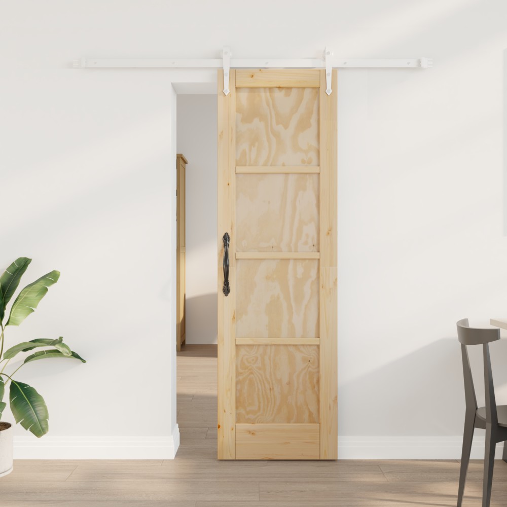 vidaXL Ușă glisantă Manual Natural și alb 61 x 198.5 cm