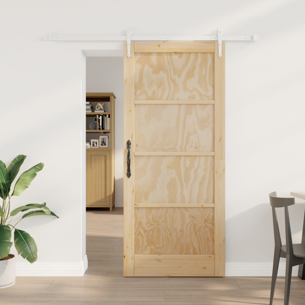 vidaXL Ușă glisantă Manual Natural și alb 78 x 202 cm