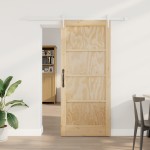 vidaXL Ușă glisantă Manual Natural și alb 78 x 202 cm vidaXL Ușă glisantă Manual Natural și alb 78 x 202 cm