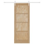 vidaXL Ușă glisantă Manual Natural și alb 78 x 202 cm vidaXL Ușă glisantă Manual Natural și alb 78 x 202 cm