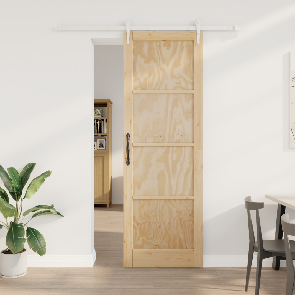 vidaXL Ușă glisantă Manual Natural și alb 78 x 232 cm