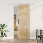 vidaXL Ușă glisantă Manual Natural și alb 78 x 232 cm