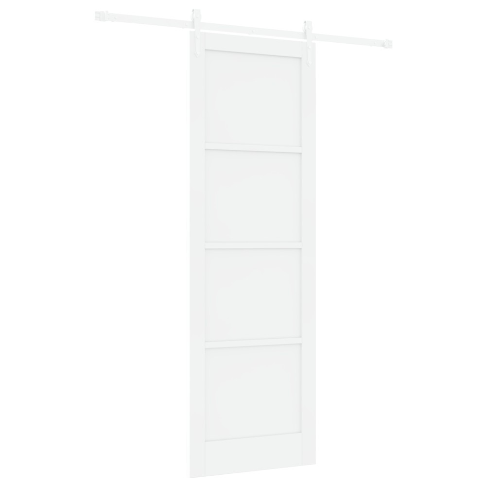 vidaXL Ușă glisantă Manual Alb 78 x 232 cm Lemn masiv de pin și oțel