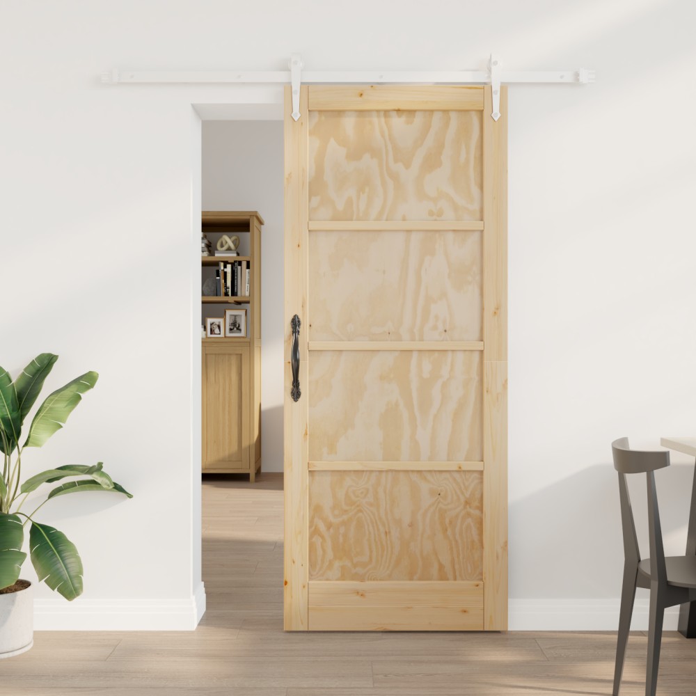vidaXL Ușă glisantă Manual Natural și alb 83 x 202 cm