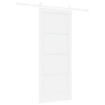 vidaXL Ușă glisantă Manual Alb 83 x 202 cm Lemn masiv de pin și oțel vidaXL Ușă glisantă Manual Alb 83 x 202 cm Lemn masiv de pin și oțel