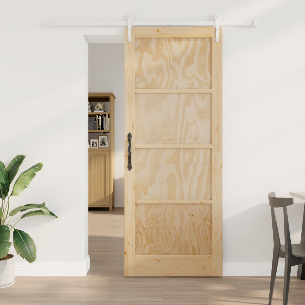 vidaXL Ușă glisantă Manual Natural și alb 83 x 211 cm