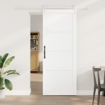 vidaXL Ușă glisantă Manual Alb 83 x 211 cm Lemn masiv de pin și oțel vidaXL Ușă glisantă Manual Alb 83 x 211 cm Lemn masiv de pin și oțel
