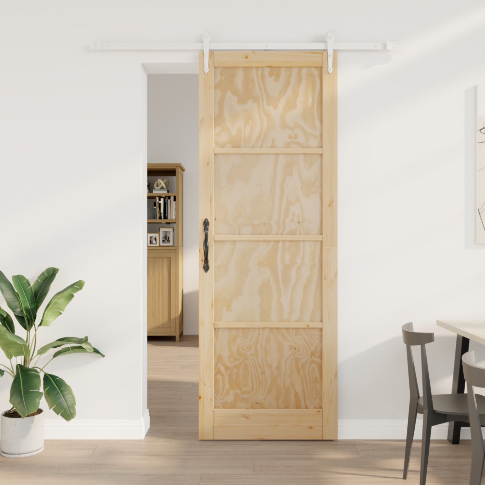 vidaXL Ușă glisantă Manual Natural și alb 83 x 232 cm