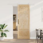 vidaXL Ușă glisantă Manual Natural și alb 83 x 232 cm