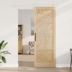 vidaXL Ușă glisantă Manual Natural și alb 83 x 232 cm