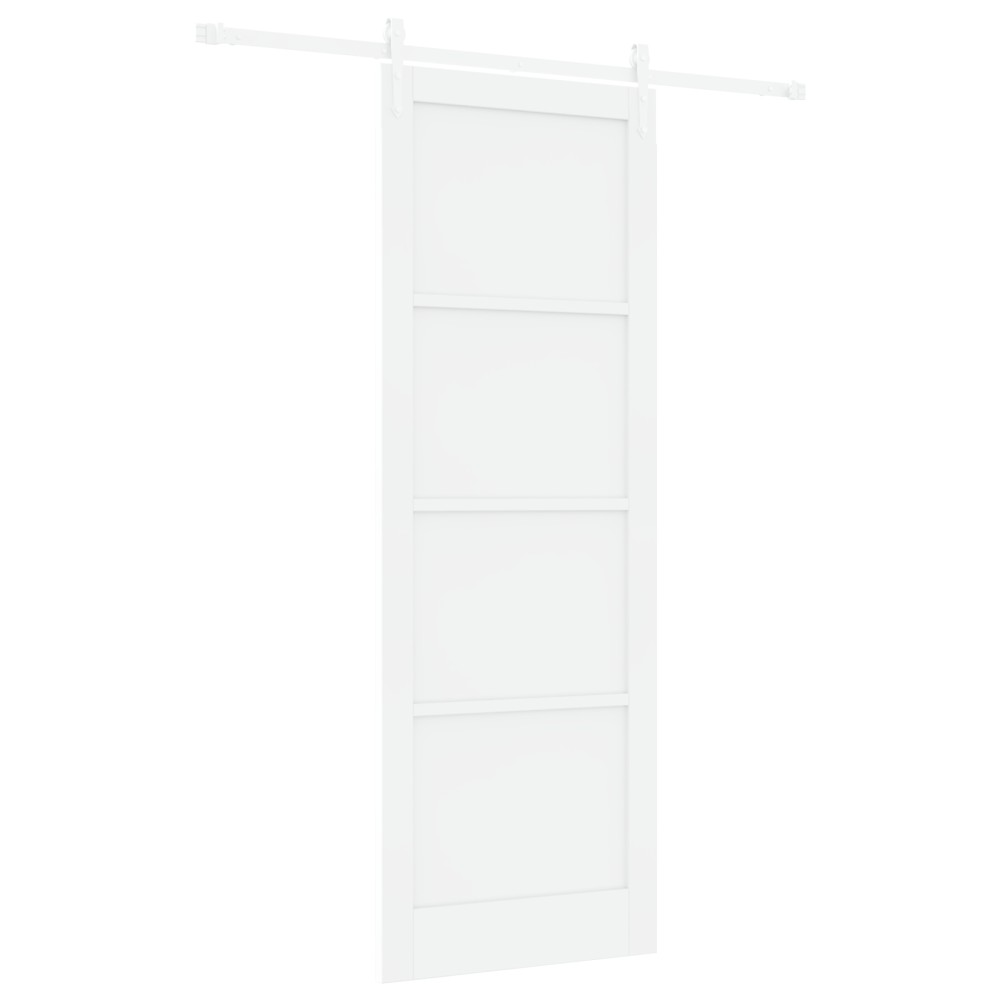 vidaXL Ușă glisantă Manual Alb 83 x 232 cm Lemn masiv de pin și oțel