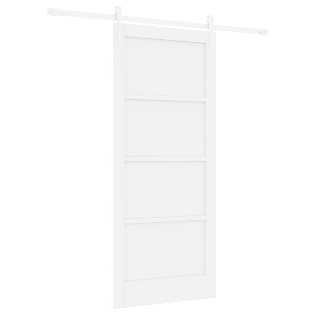 vidaXL Ușă glisantă Manual Alb 86 x 198.5 cm Lemn masiv de pin și oțel