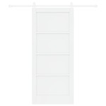 vidaXL Ușă glisantă Manual Alb 86 x 198.5 cm Lemn masiv de pin și oțel vidaXL Ușă glisantă Manual Alb 86 x 198.5 cm Lemn masiv de pin și oțel