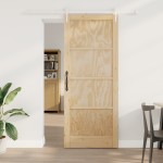 vidaXL Ușă glisantă Manual Natural și alb 86 x 211 cm