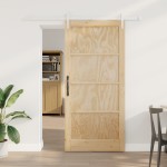 vidaXL Ușă glisantă Manual Natural și alb 93 x 202 cm vidaXL Ușă glisantă Manual Natural și alb 93 x 202 cm